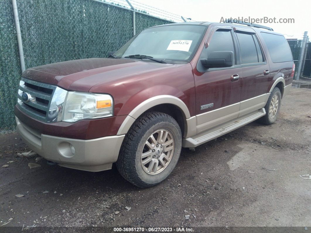 2007 Ford Expedition El Eddie Bauer Maroon vin: 1FMFK18547LA26857