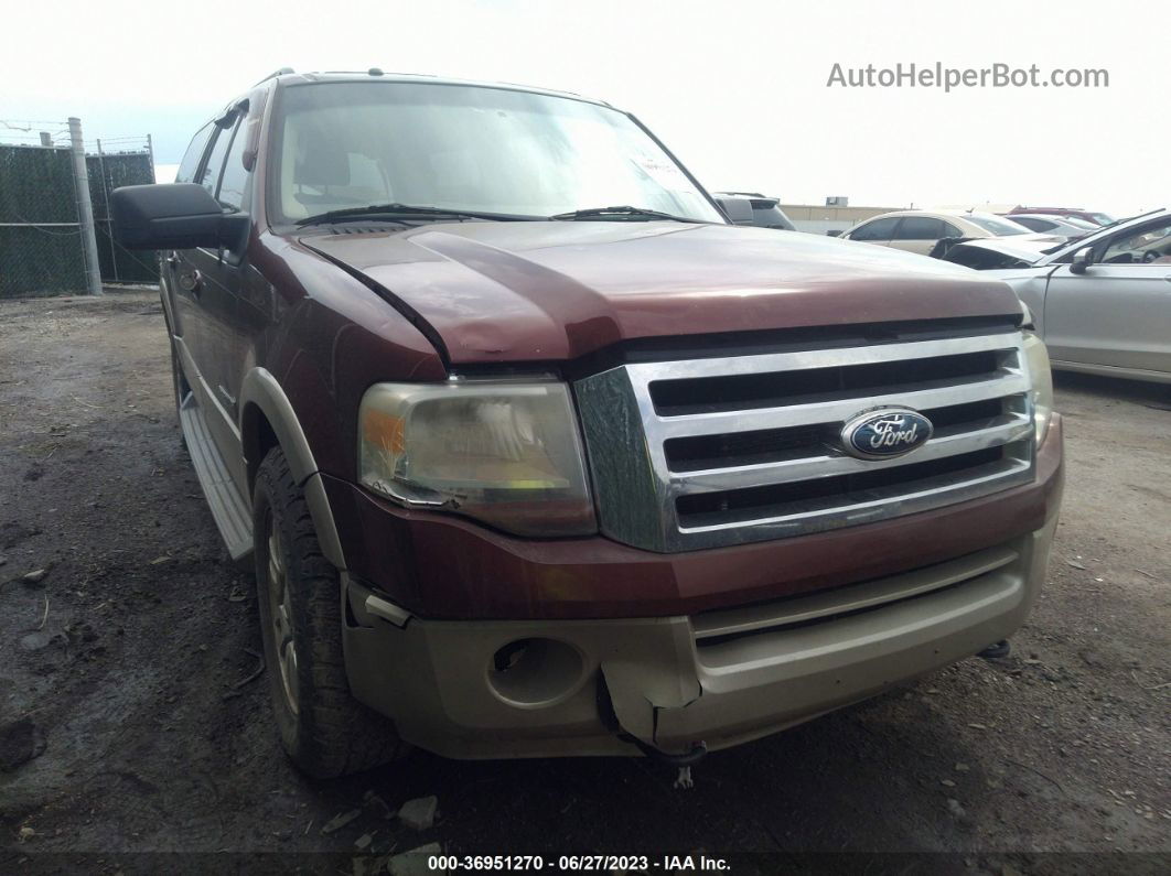 2007 Ford Expedition El Eddie Bauer Maroon vin: 1FMFK18547LA26857