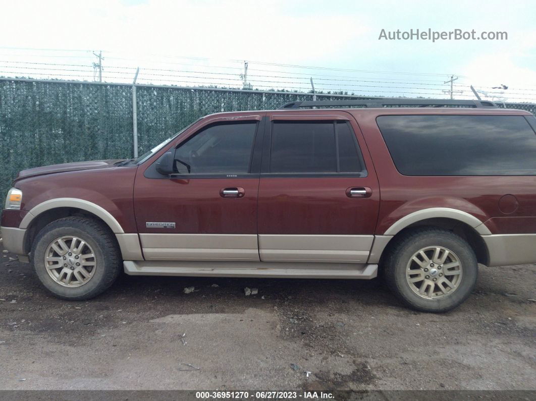 2007 Ford Expedition El Eddie Bauer Maroon vin: 1FMFK18547LA26857