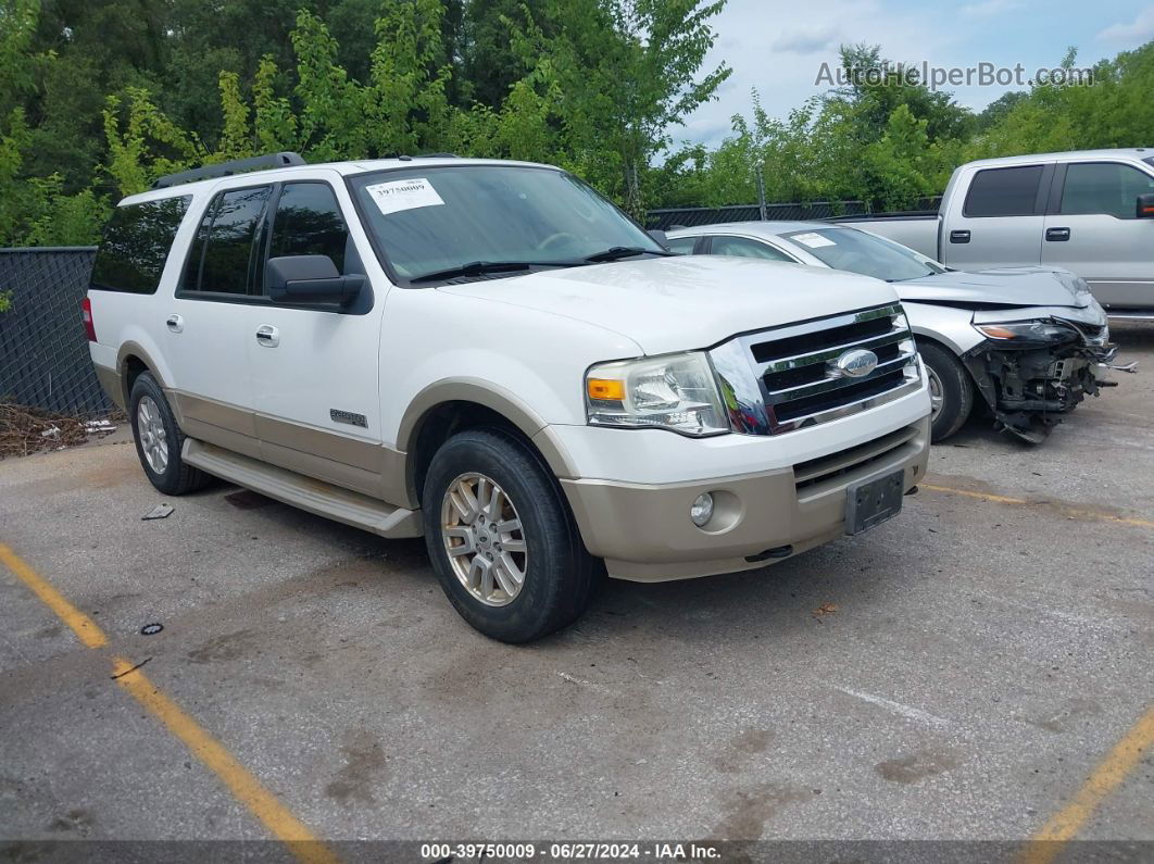 2007 Ford Expedition El Eddie Bauer White vin: 1FMFK18547LA50303