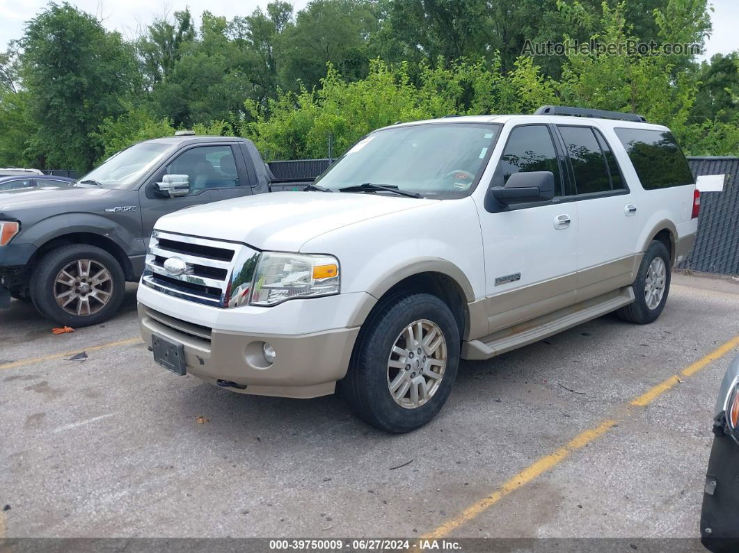 2007 Ford Expedition El Eddie Bauer White vin: 1FMFK18547LA50303