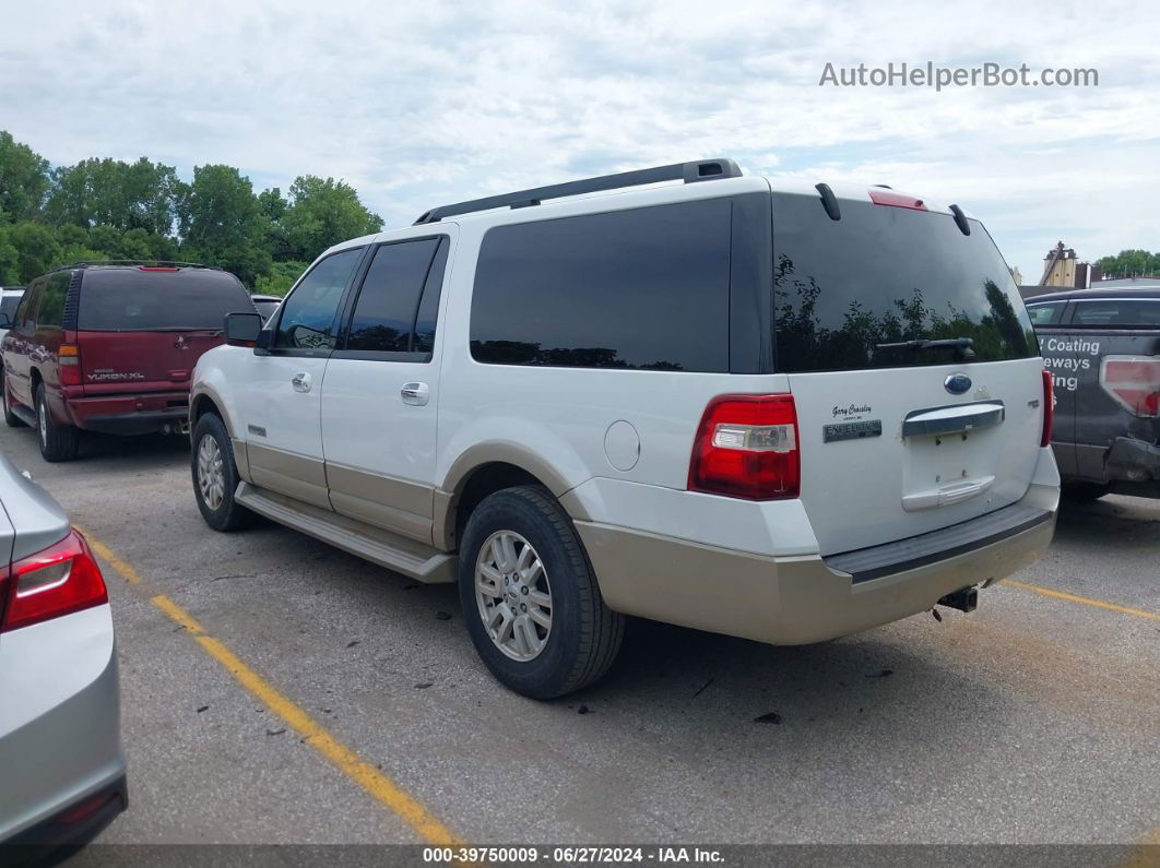 2007 Ford Expedition El Eddie Bauer White vin: 1FMFK18547LA50303