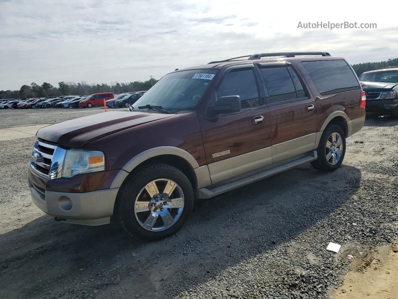 2007 Ford Expedition El Eddie Bauer Бордовый vin: 1FMFK18547LA80577