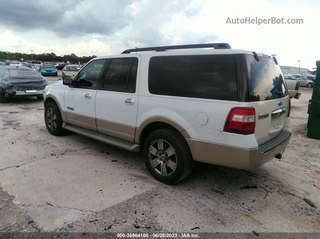 2007 Ford Expedition El Eddie Bauer White vin: 1FMFK18567LA44454