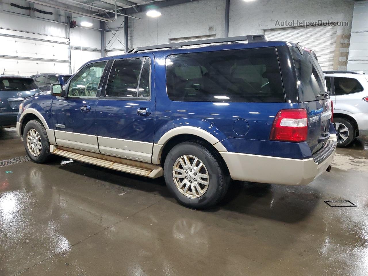 2008 Ford Expedition El Eddie Bauer Blue vin: 1FMFK18568LA59456