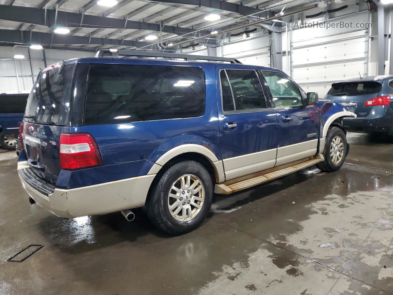 2008 Ford Expedition El Eddie Bauer Blue vin: 1FMFK18568LA59456