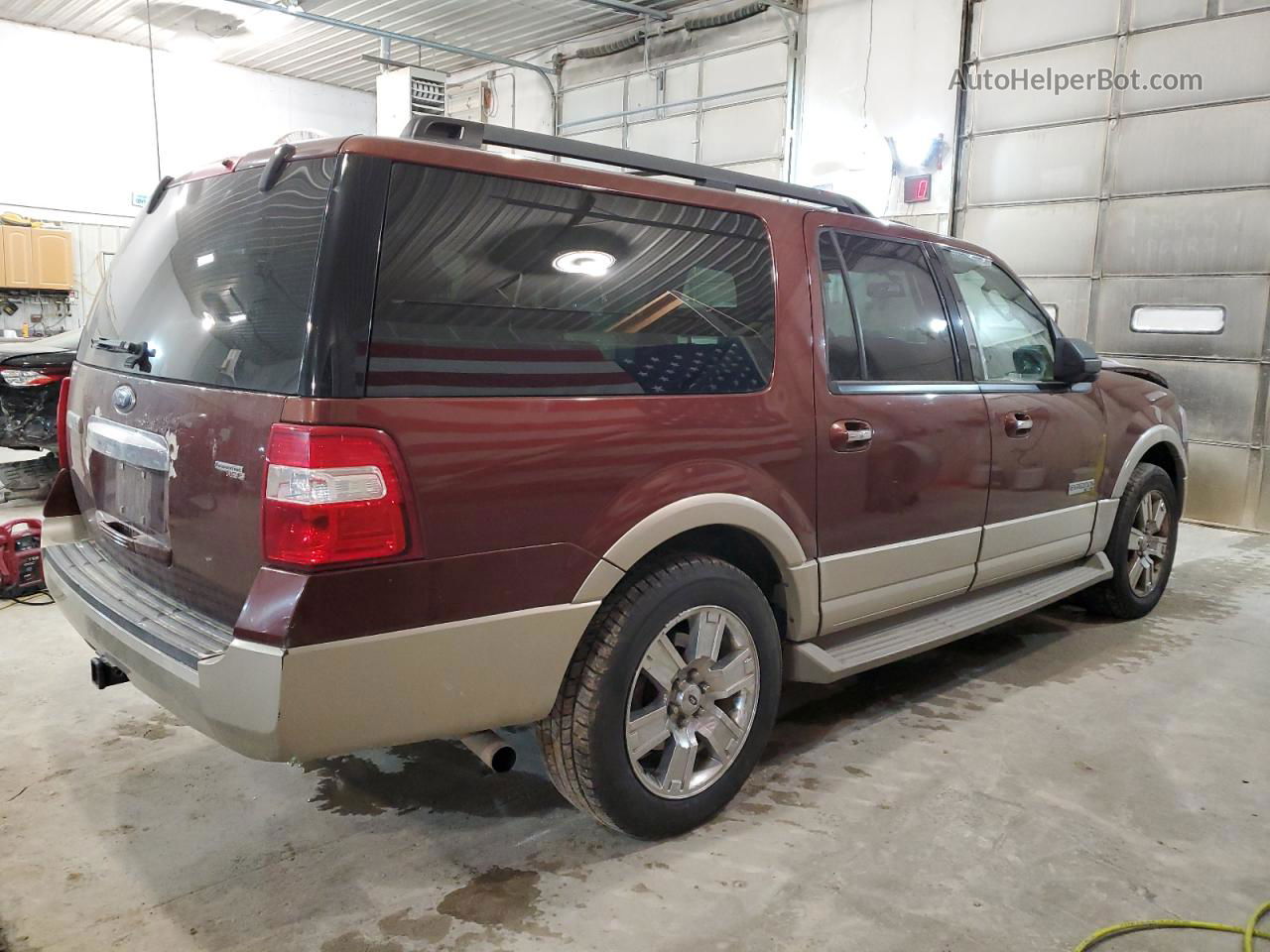 2007 Ford Expedition El Eddie Bauer Maroon vin: 1FMFK18577LA87734