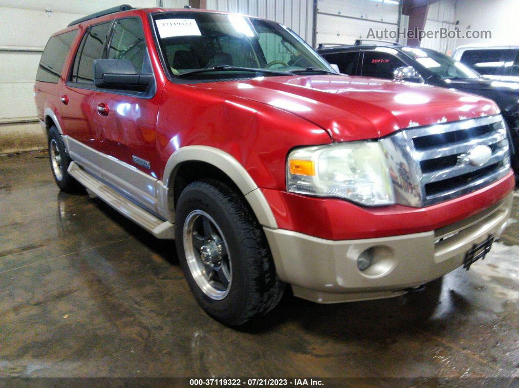 2007 Ford Expedition El Eddie Bauer Maroon vin: 1FMFK18587LA17790