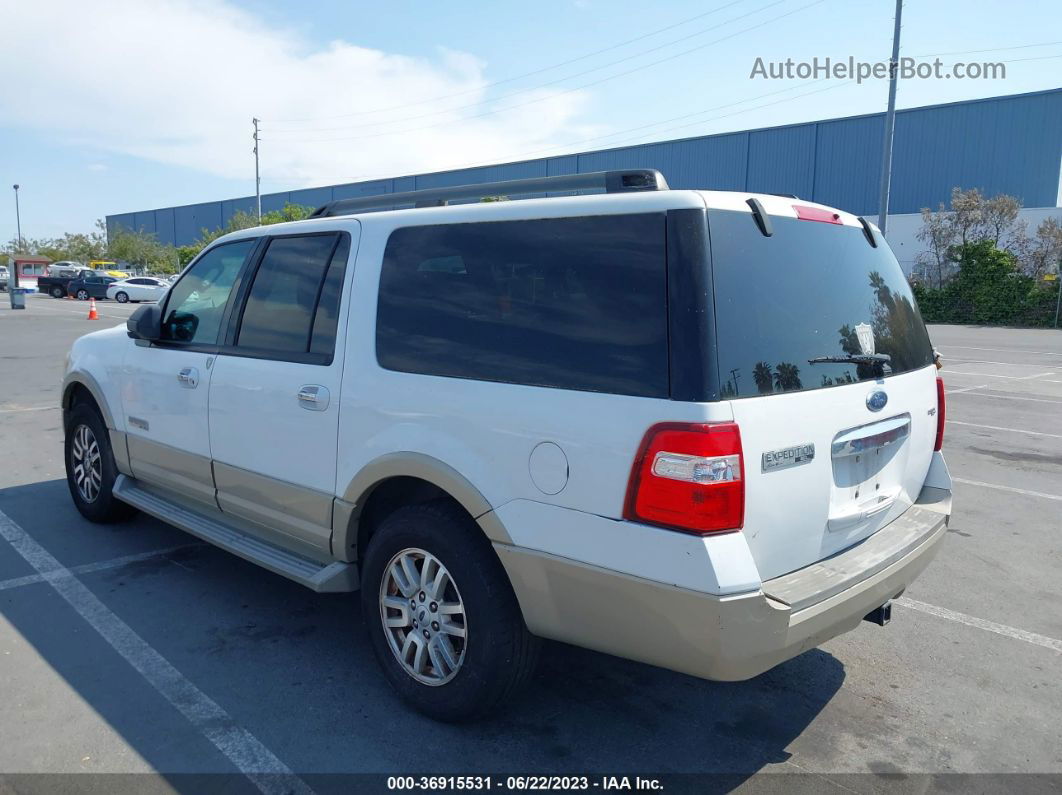 2007 Ford Expedition El Eddie Bauer White vin: 1FMFK18597LA06331