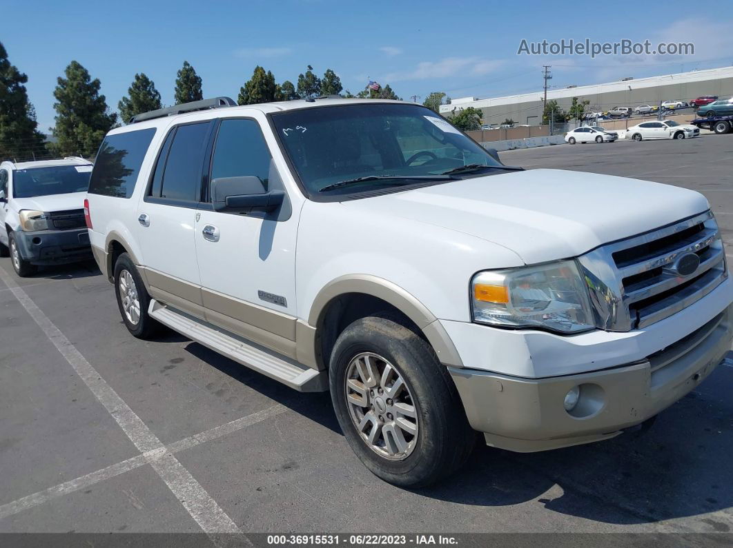 2007 Ford Expedition El Eddie Bauer White vin: 1FMFK18597LA06331