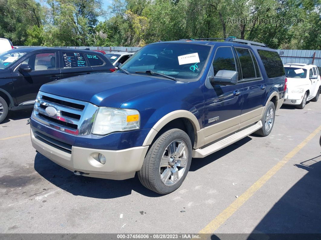 2007 Ford Expedition El Eddie Bauer Blue vin: 1FMFK18597LA70045