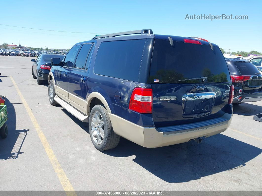 2007 Ford Expedition El Eddie Bauer Blue vin: 1FMFK18597LA70045