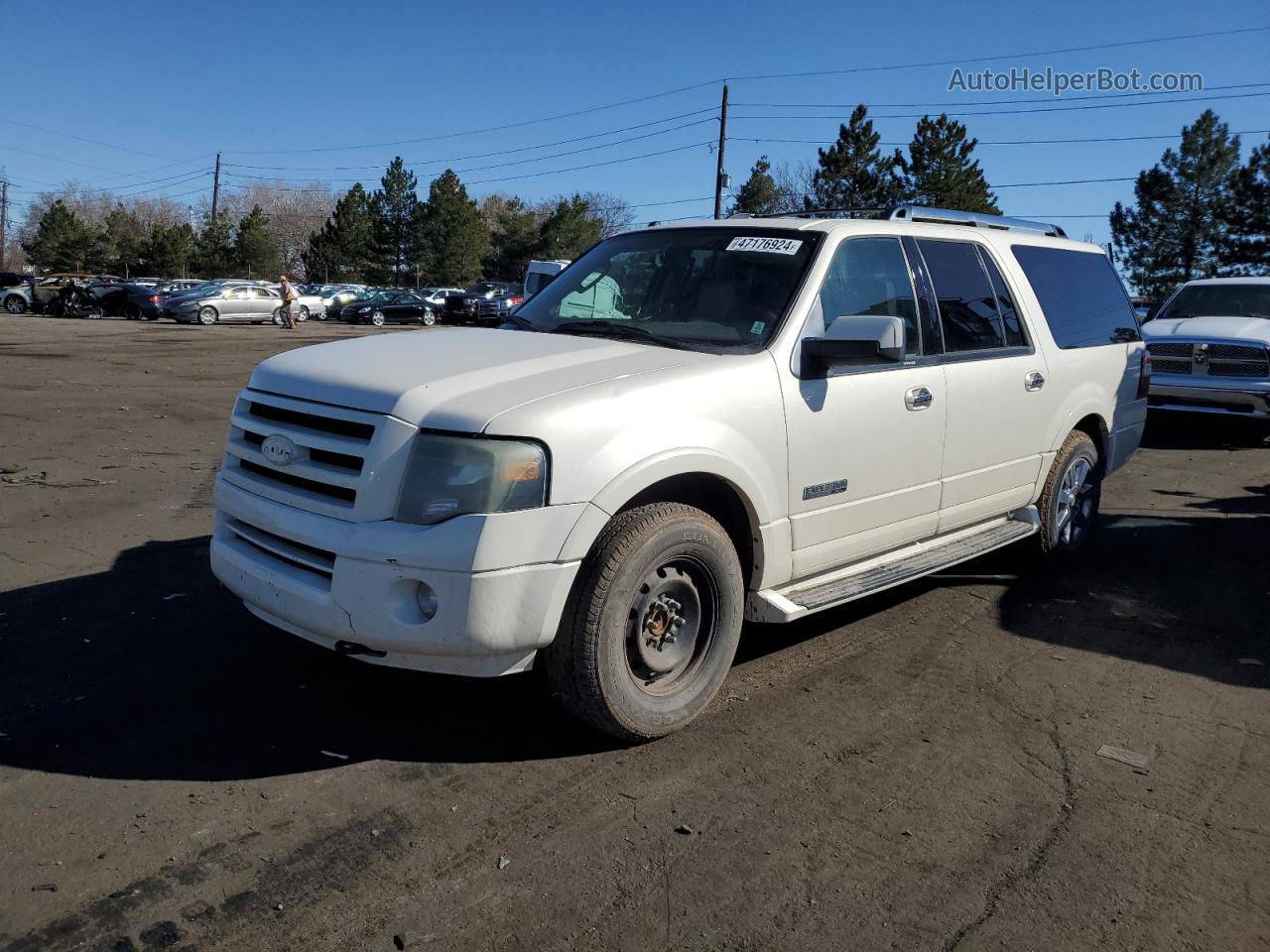 2007 Ford Expedition El Limited White vin: 1FMFK20547LA58094