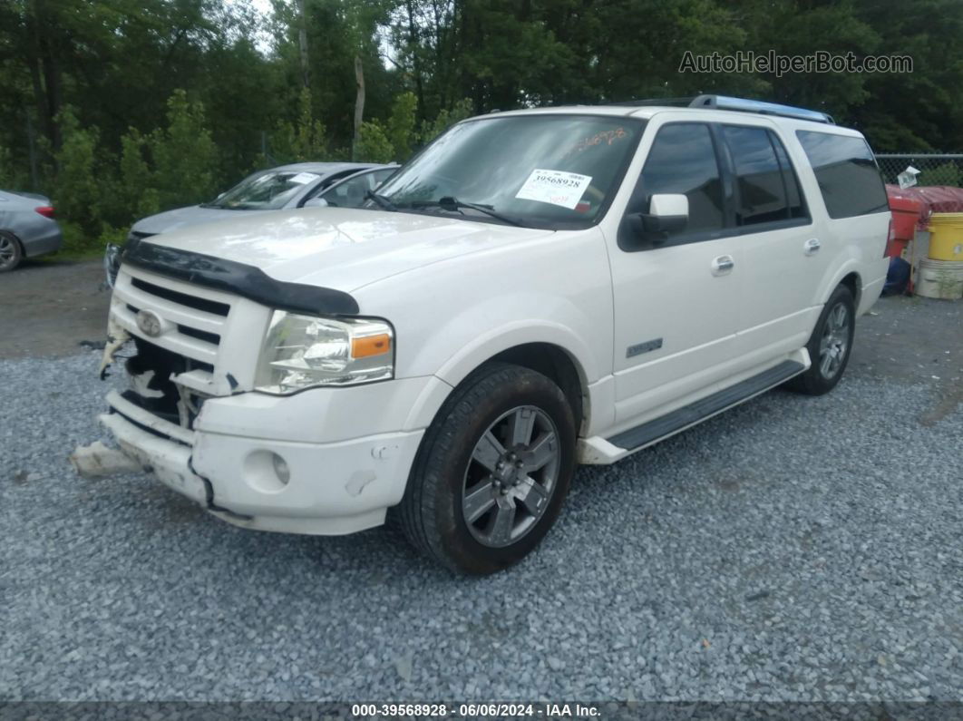 2007 Ford Expedition El Limited White vin: 1FMFK20557LA08000