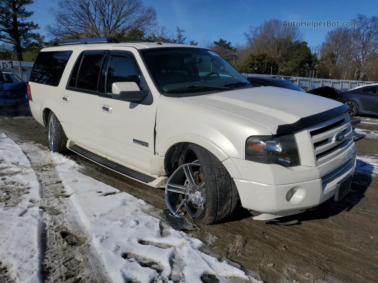 2007 Ford Expedition El Limited White vin: 1FMFK20597LA45616