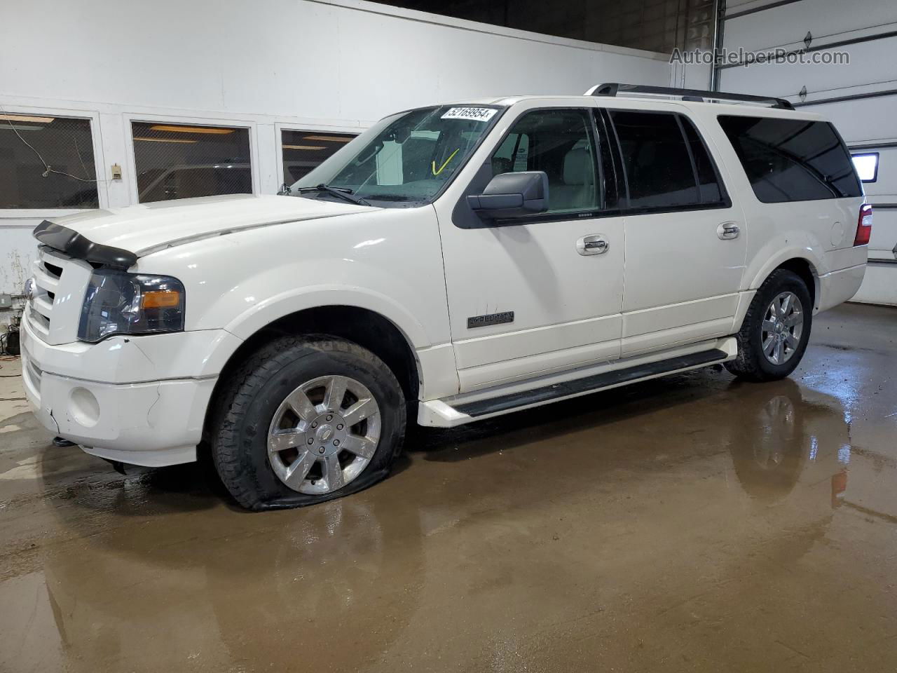 2007 Ford Expedition El Limited White vin: 1FMFK205X7LA22300