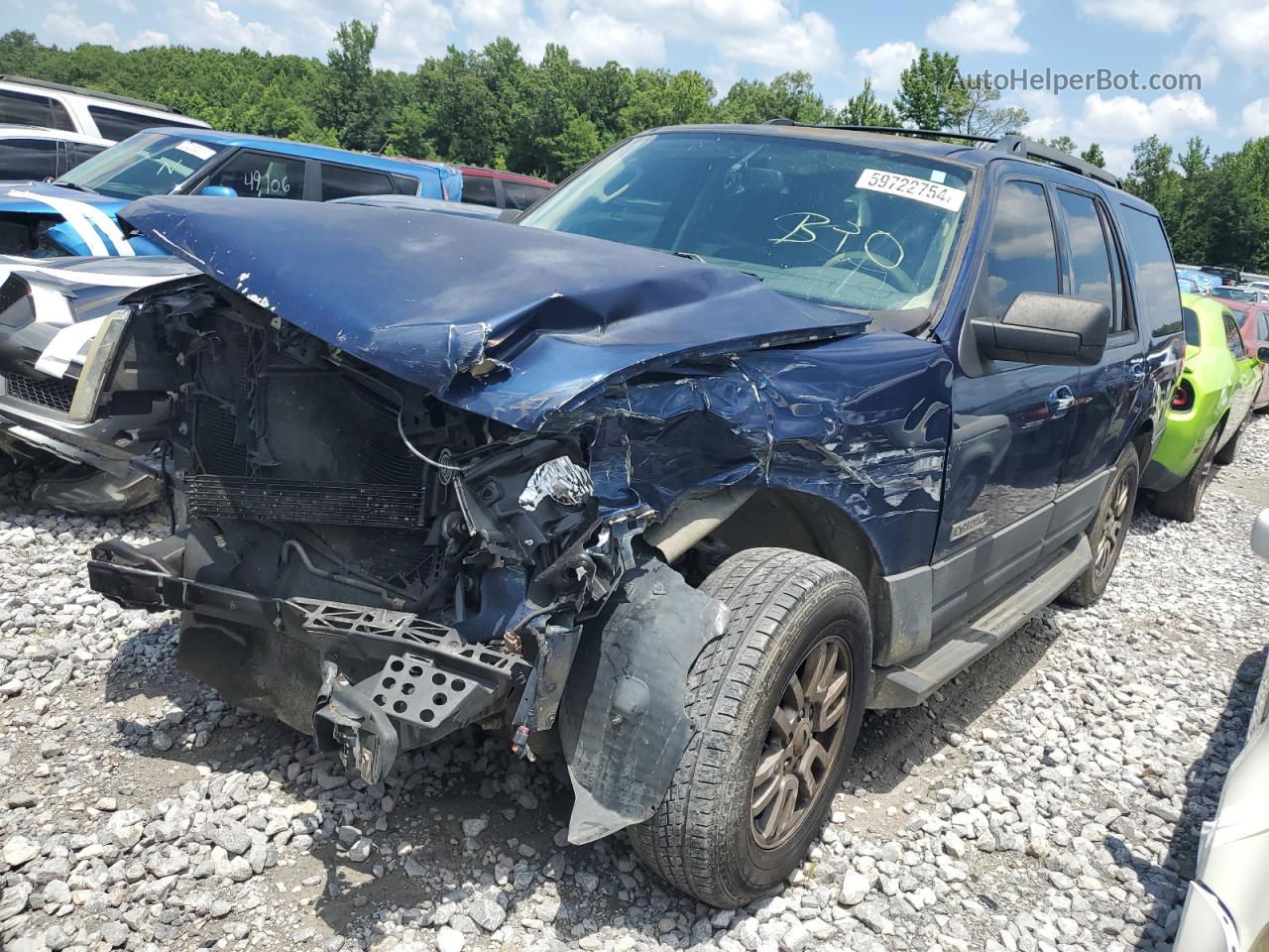 2007 Ford Expedition Xlt Blue vin: 1FMFU15527LA24846