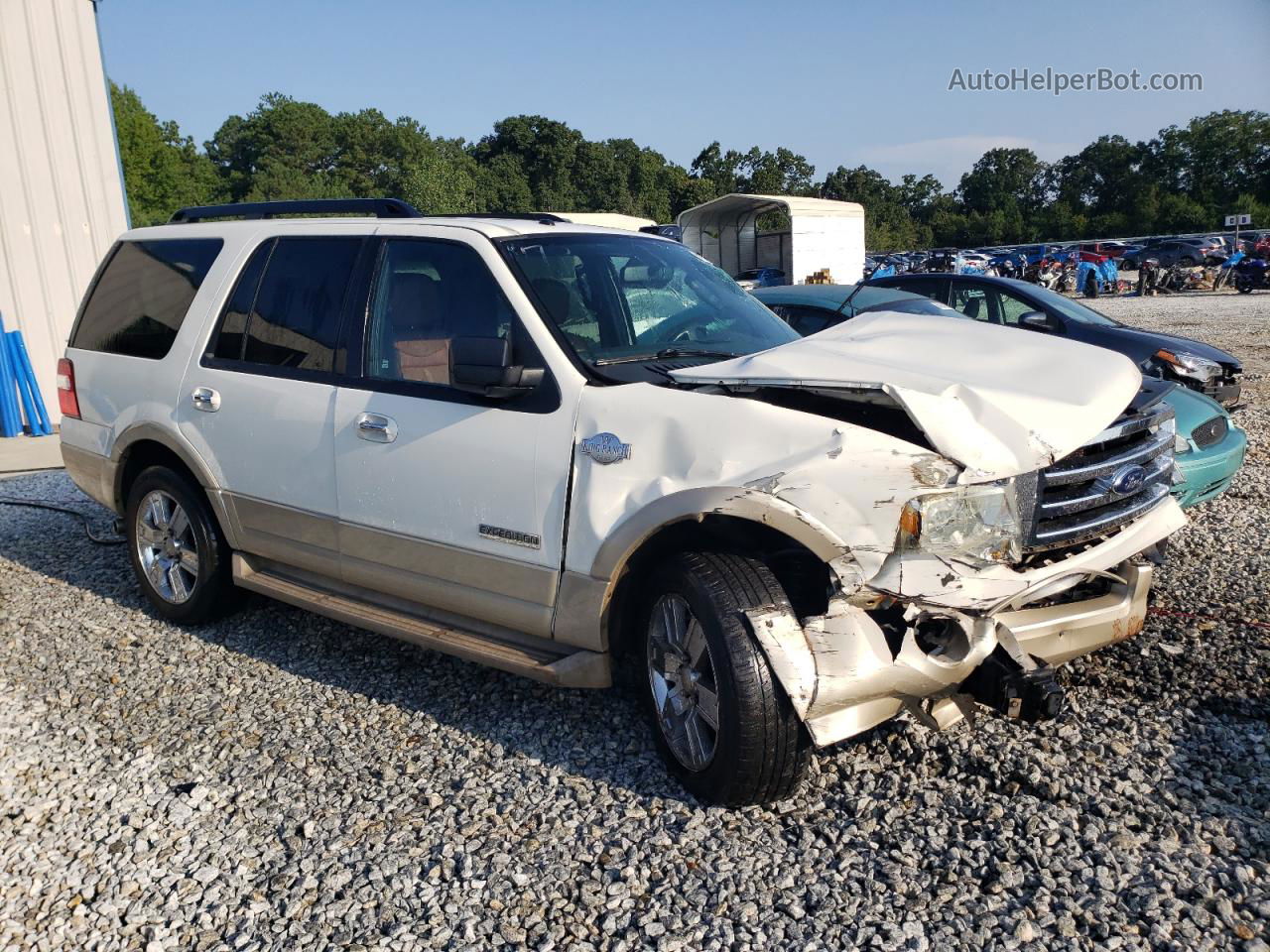 2008 Ford Expedition Eddie Bauer White vin: 1FMFU17508LA45578