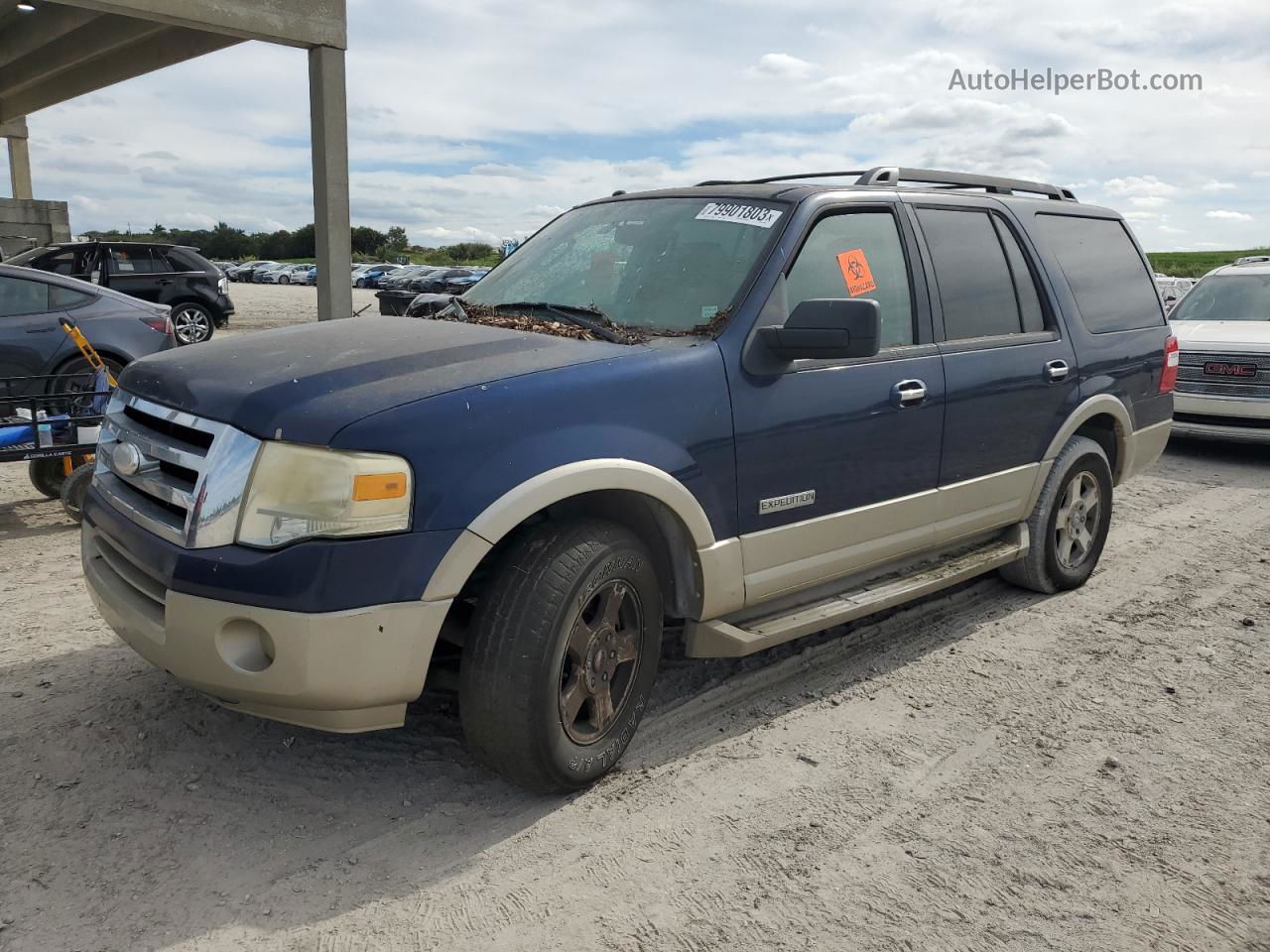 2008 Ford Expedition Eddie Bauer Синий vin: 1FMFU17538LA39399