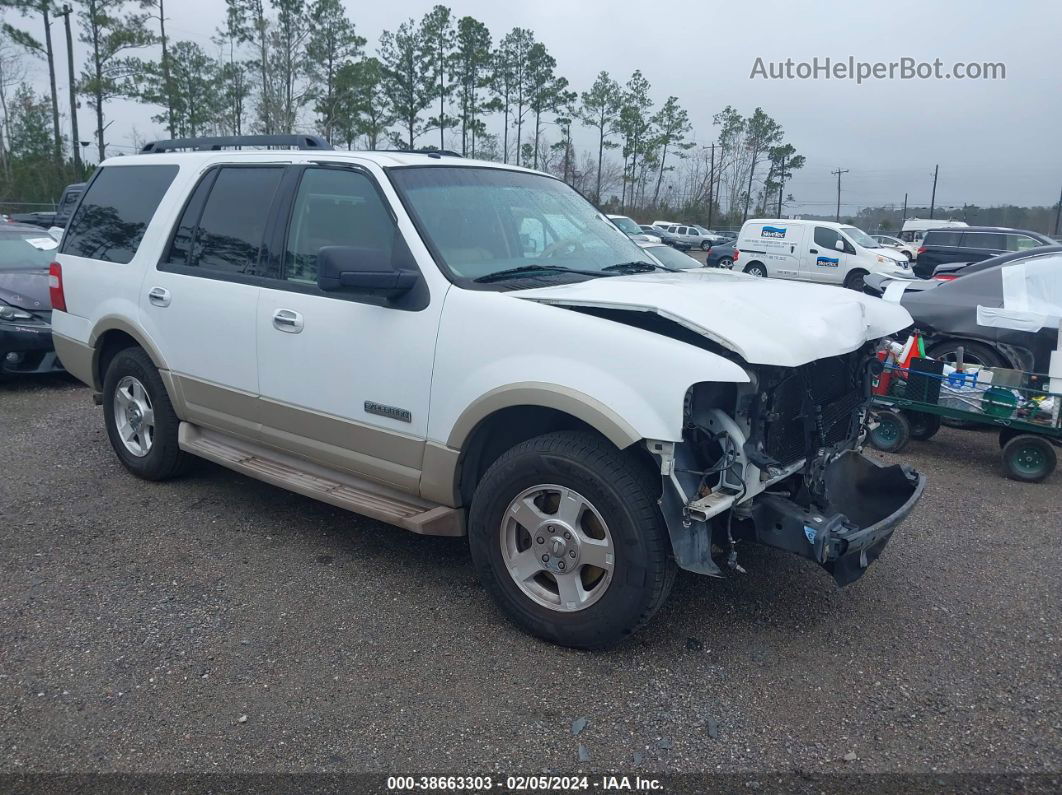 2007 Ford Expedition Eddie Bauer White vin: 1FMFU17547LA74323