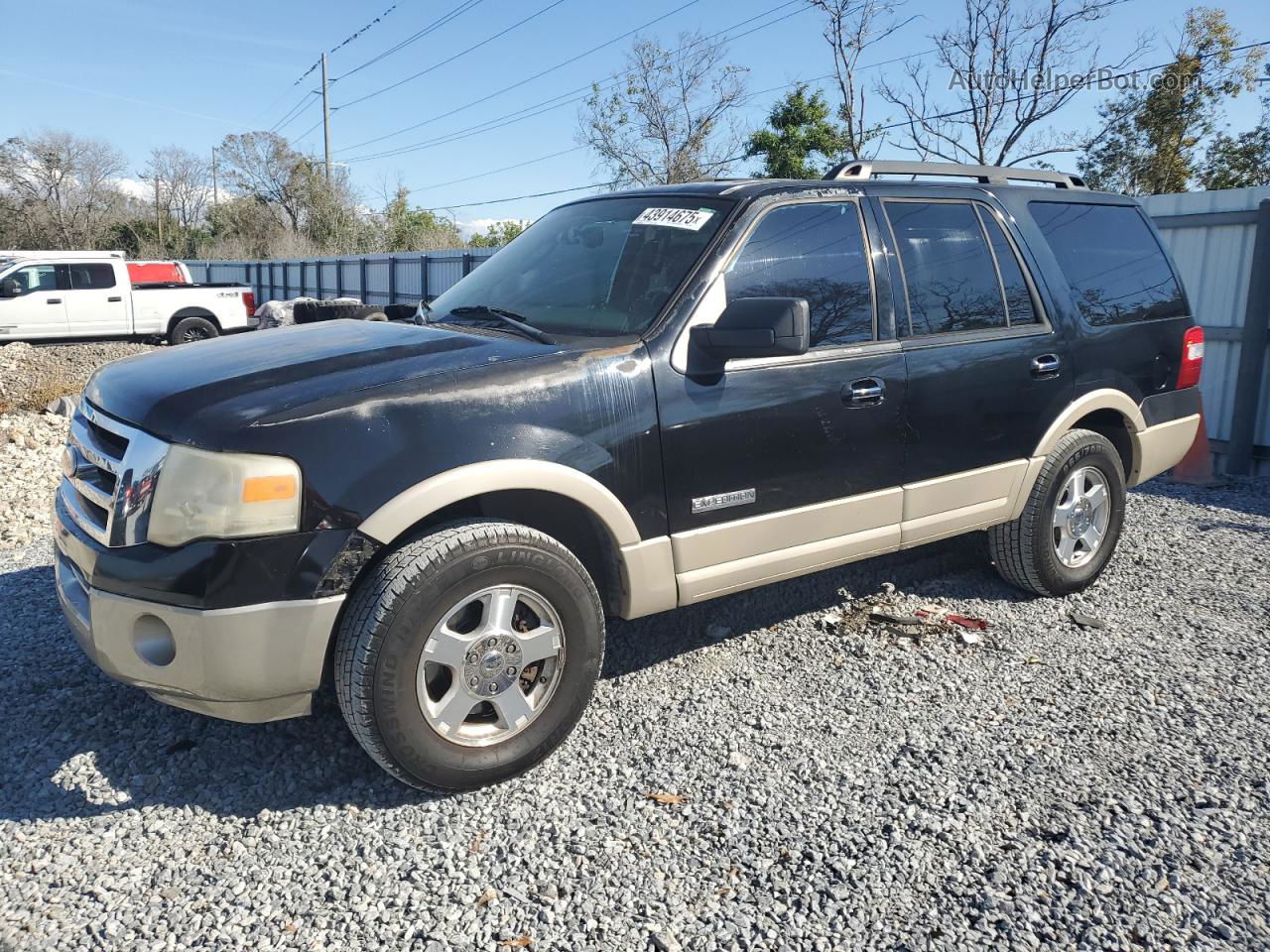 2007 Ford Expedition Eddie Bauer Black vin: 1FMFU17557LA03146