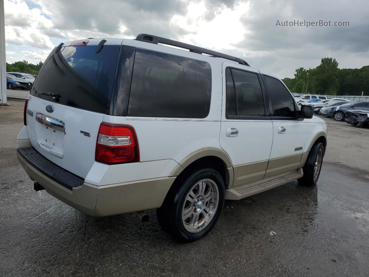 2007 Ford Expedition Eddie Bauer White vin: 1FMFU17577LA60416