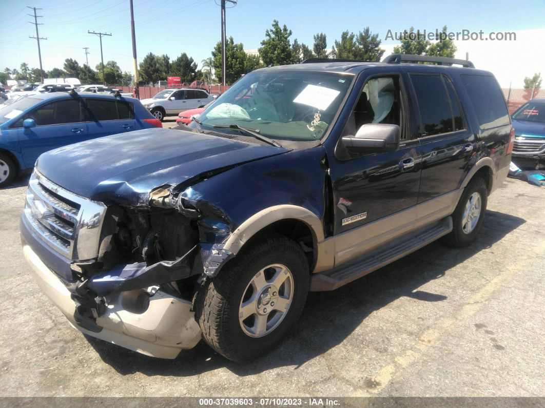 2007 Ford Expedition Eddie Bauer Blue vin: 1FMFU17597LA62622