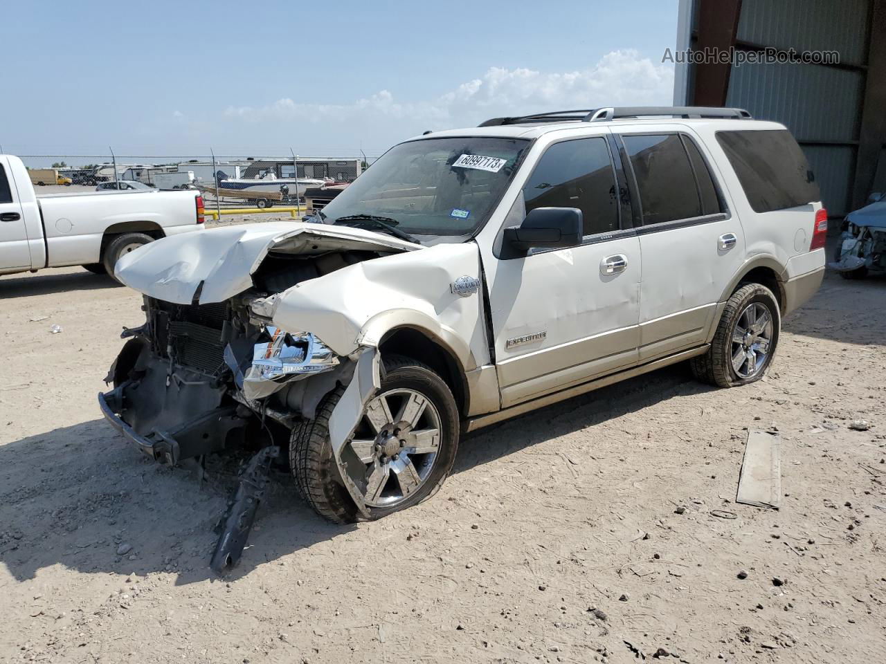 2008 Ford Expedition Eddie Bauer White vin: 1FMFU175X8LA79107