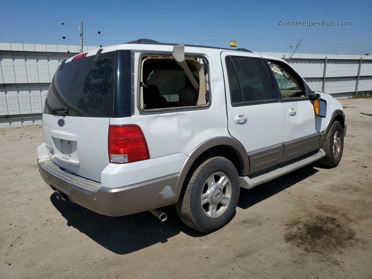 2003 Ford Expedition Eddie Bauer White vin: 1FMFU17L63LC17541