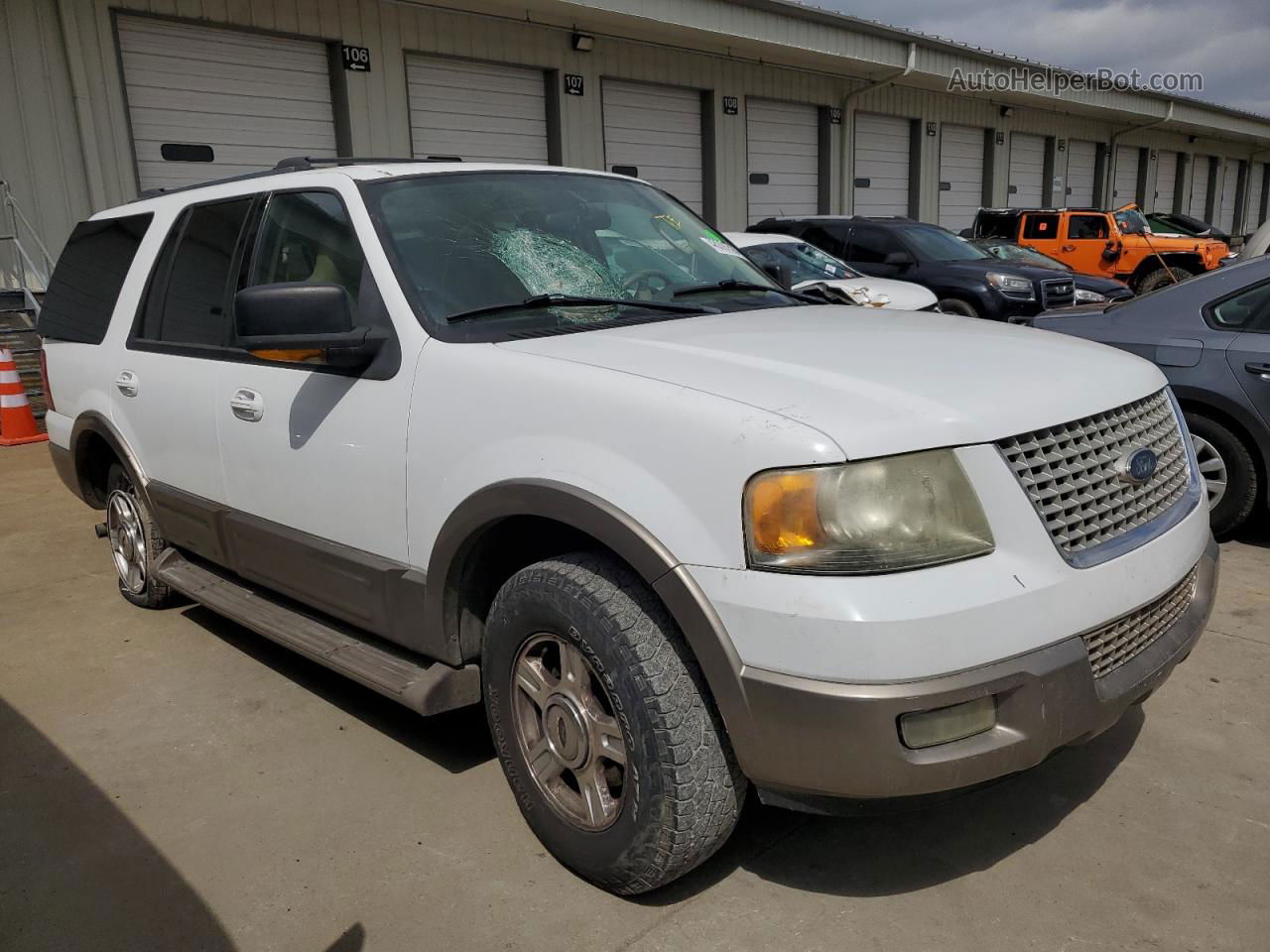 2003 Ford Expedition Eddie Bauer White vin: 1FMFU17L93LB83837