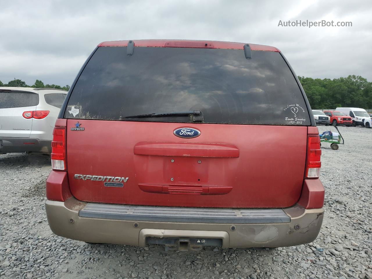 2003 Ford Expedition Eddie Bauer Red vin: 1FMFU17LX3LB68991