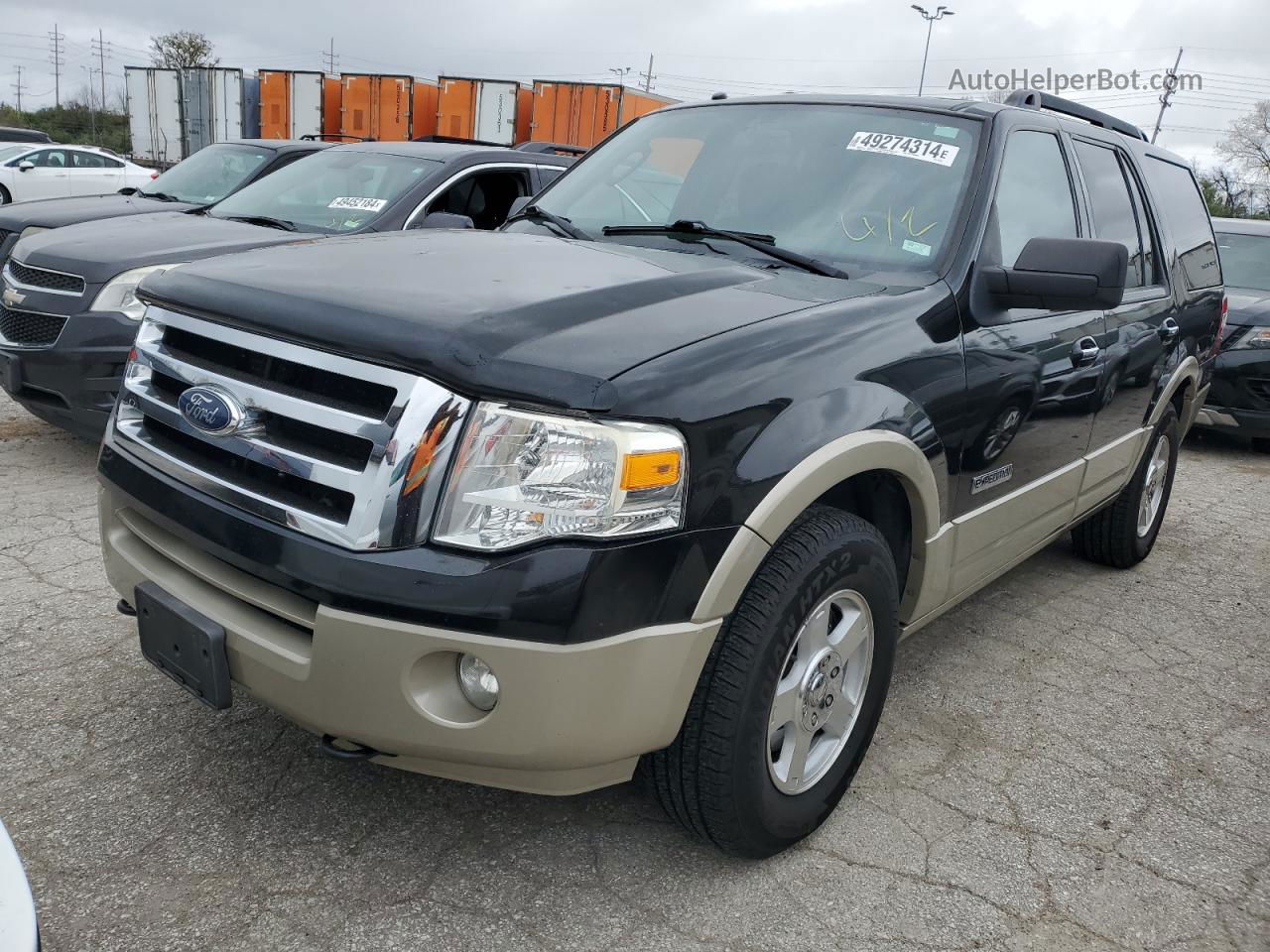 2008 Ford Expedition Eddie Bauer Black vin: 1FMFU18518LA23555