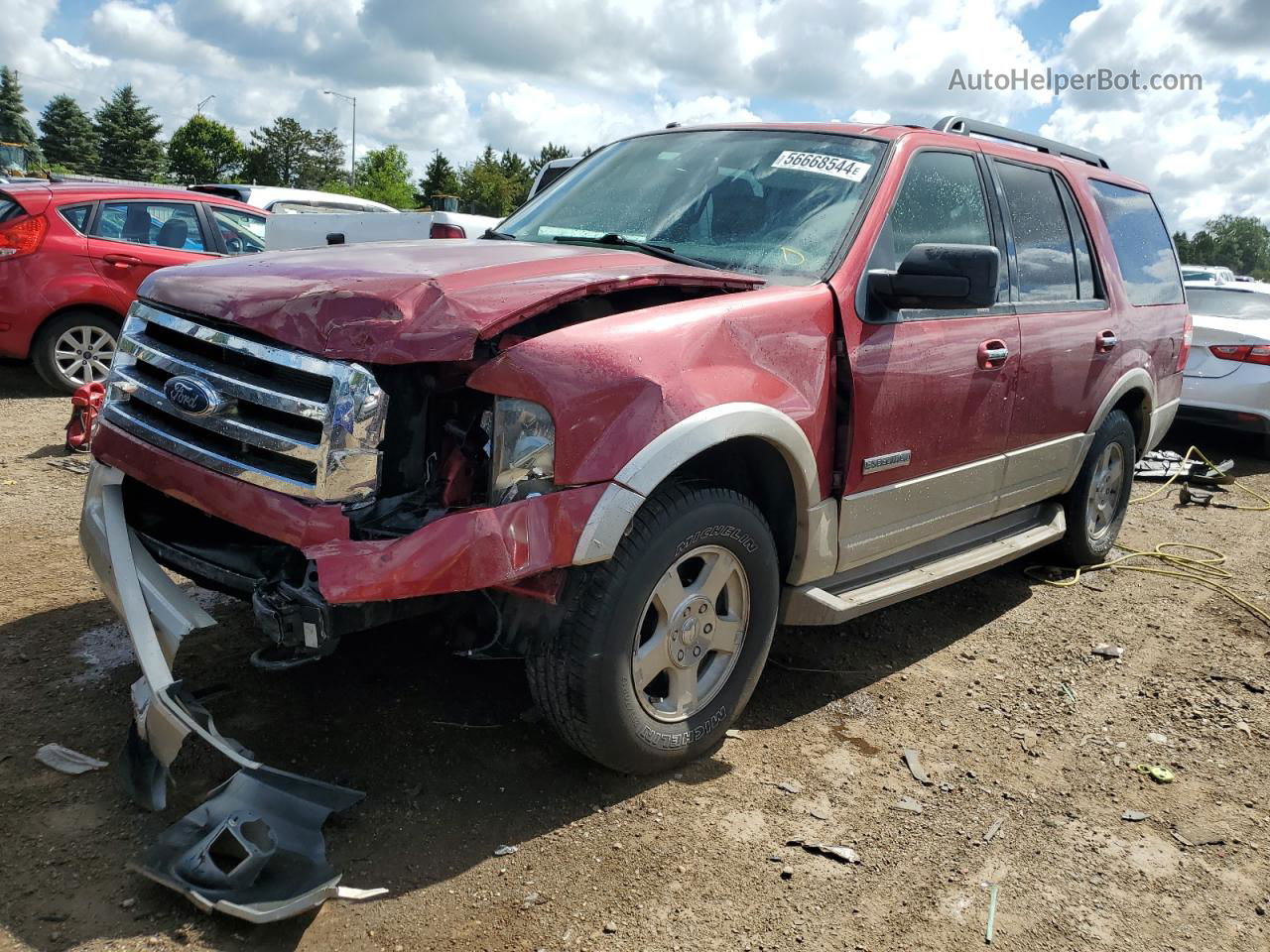 2007 Ford Expedition Eddie Bauer Красный vin: 1FMFU18547LA47962