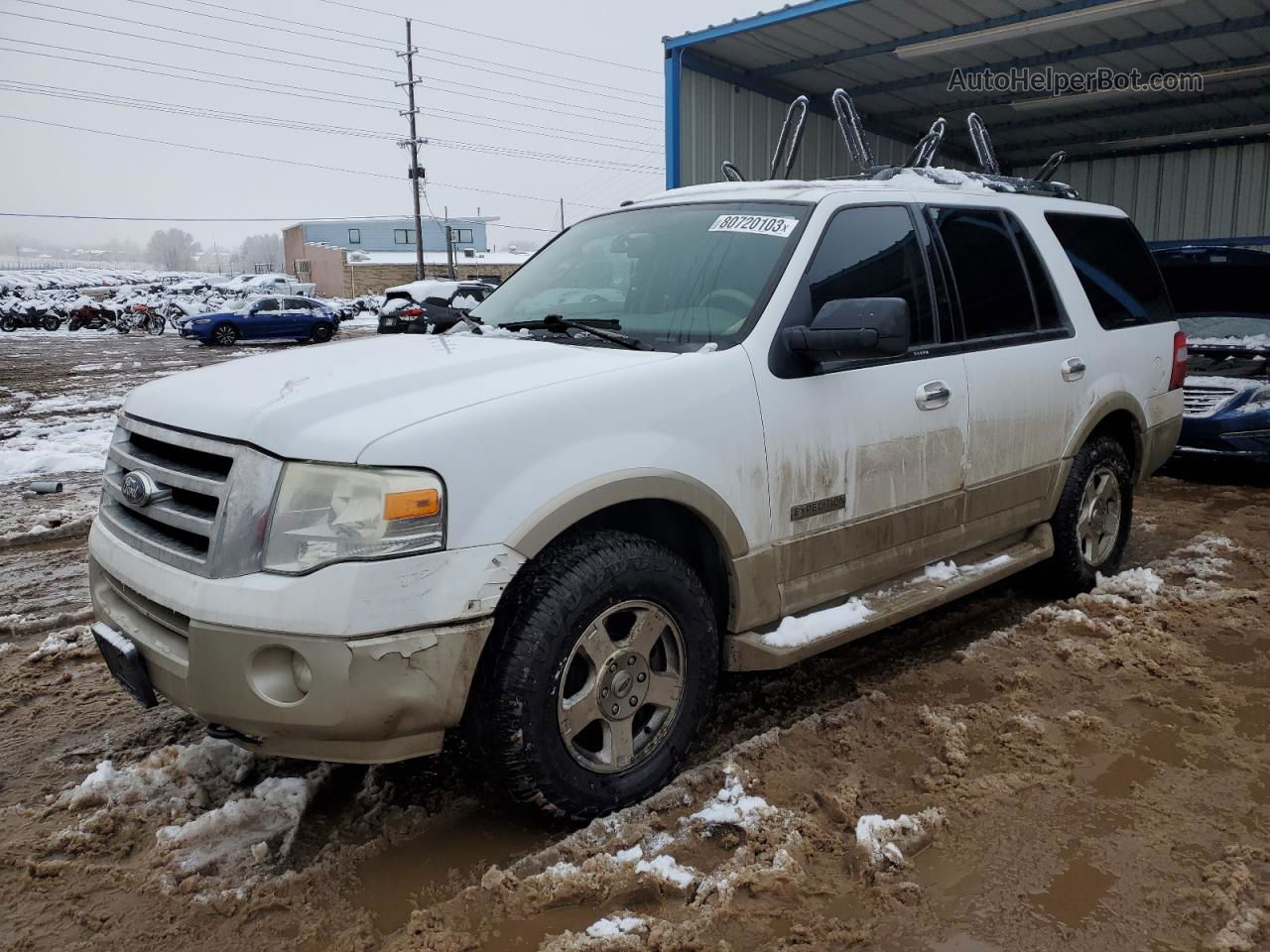 2007 Ford Expedition Eddie Bauer Белый vin: 1FMFU18547LA85272