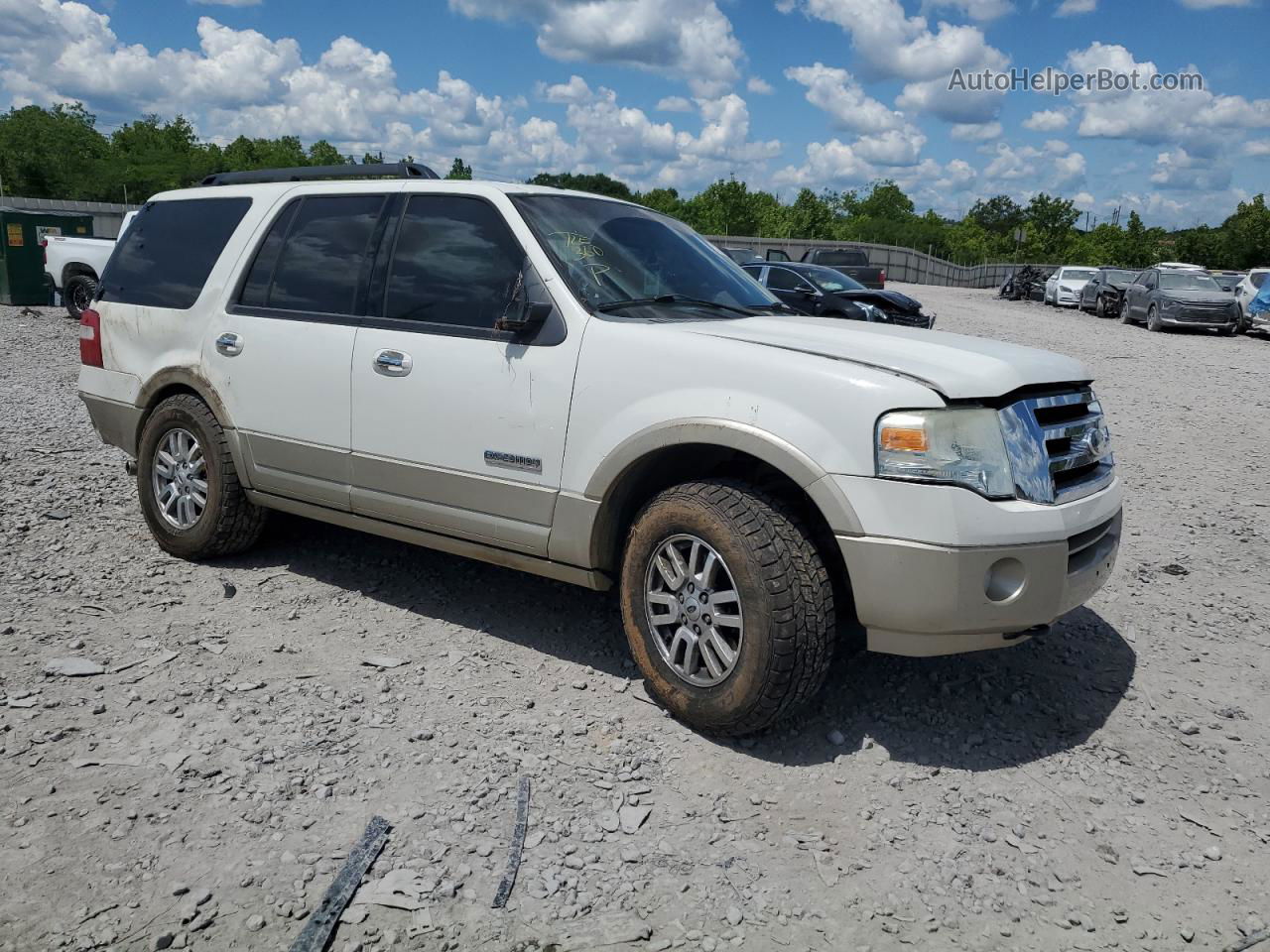 2008 Ford Expedition Eddie Bauer White vin: 1FMFU18598LA44931