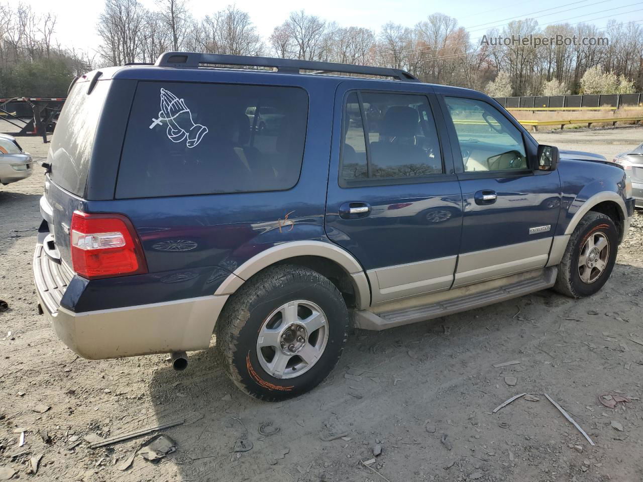 2008 Ford Expedition Eddie Bauer Blue vin: 1FMFU18598LA63253