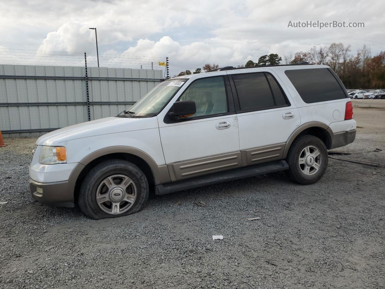 2003 Ford Expedition Eddie Bauer White vin: 1FMFU18L53LA15451