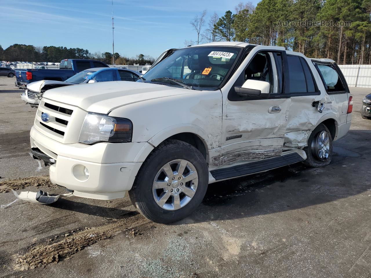 2008 Ford Expedition Limited White vin: 1FMFU19518LA24218