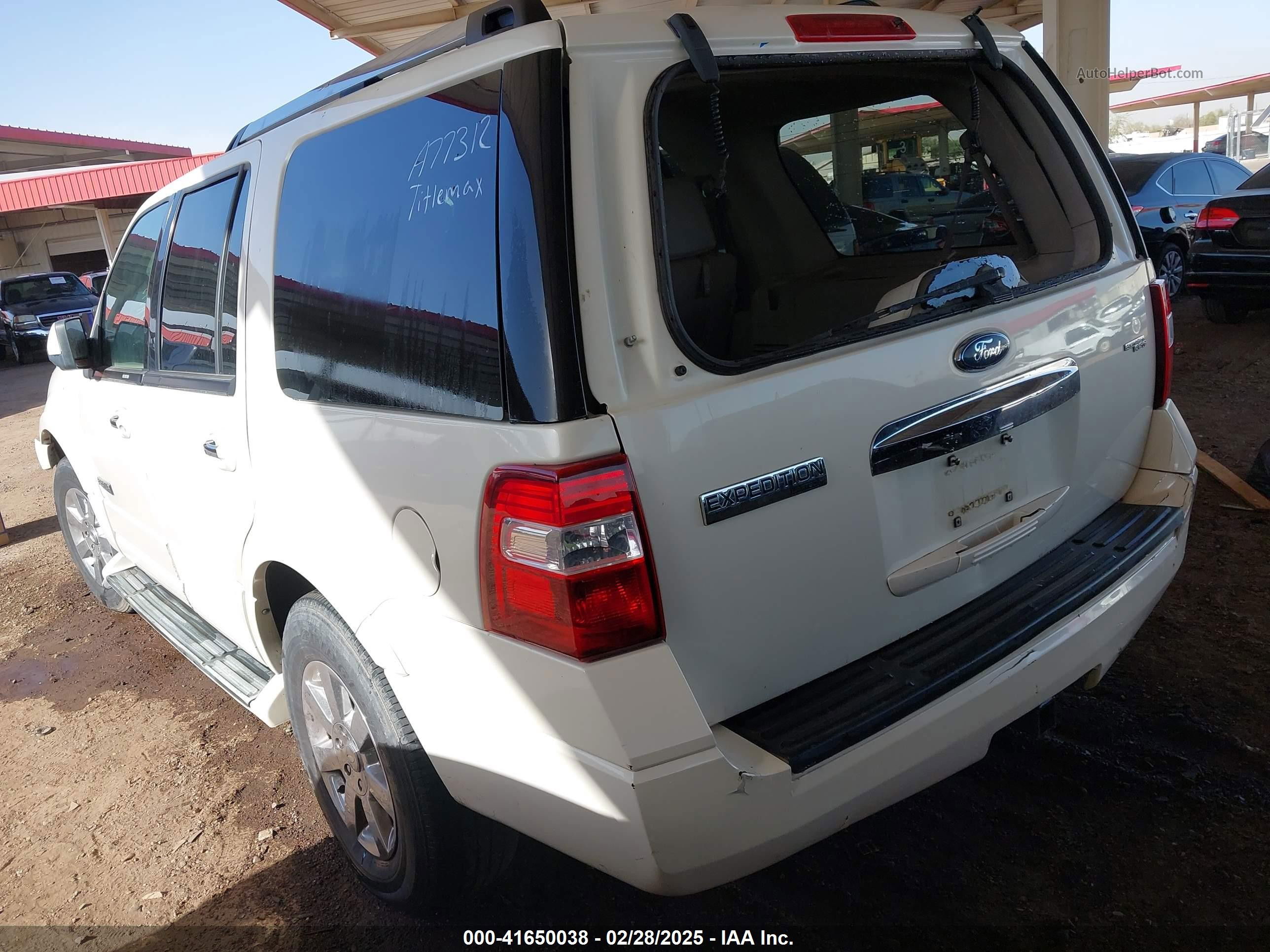 2007 Ford Expedition Limited White vin: 1FMFU19577LA77312