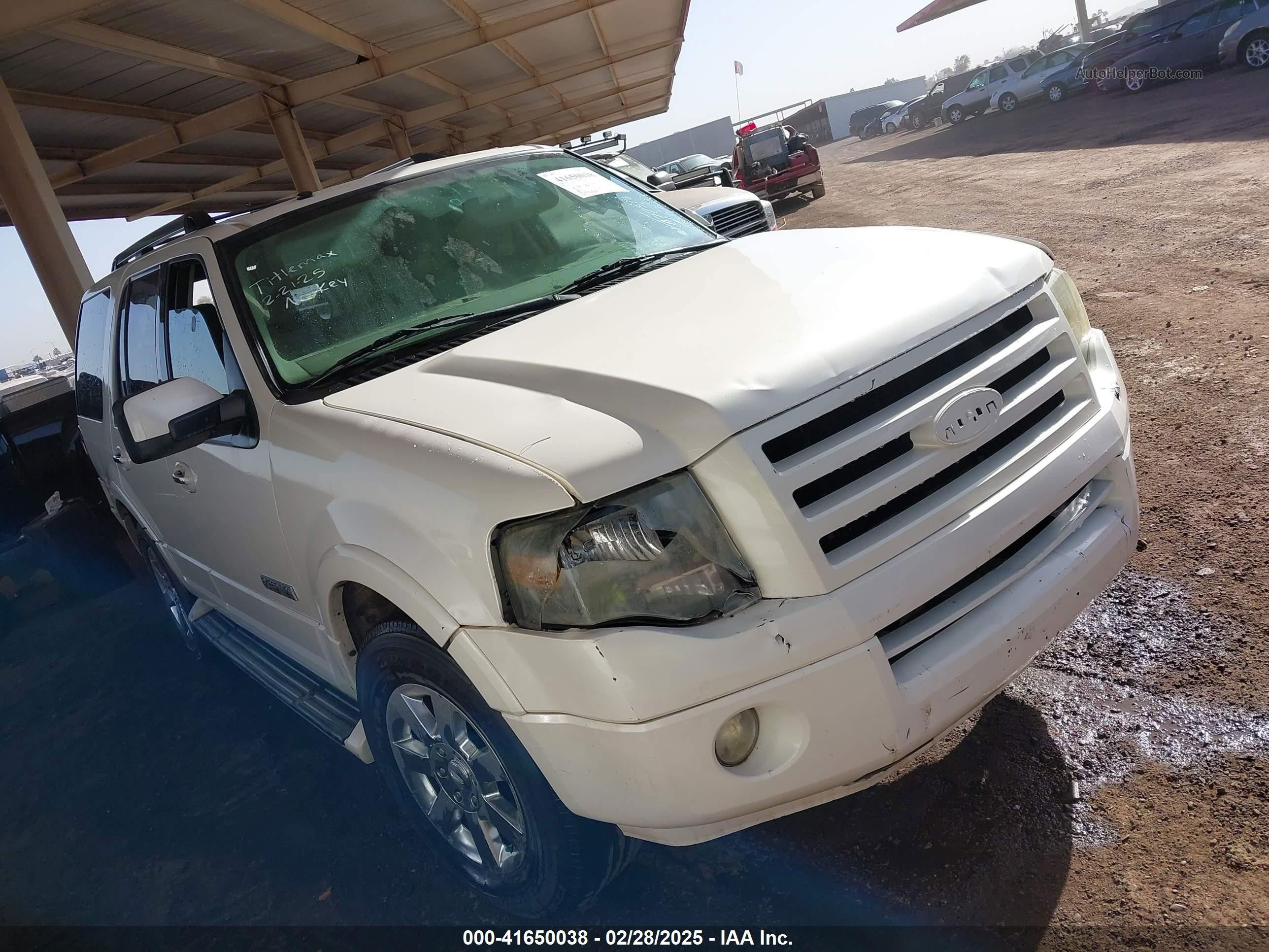 2007 Ford Expedition Limited White vin: 1FMFU19577LA77312