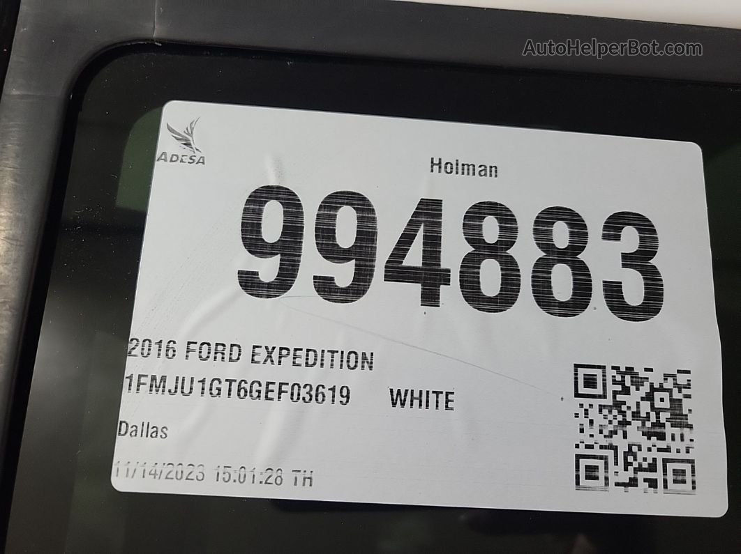2016 Ford Expedition Xl Неизвестно vin: 1FMJU1GT6GEF03619
