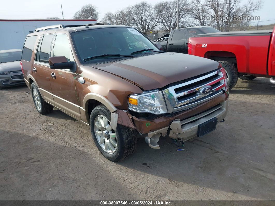 2012 Ford Expedition King Ranch Коричневый vin: 1FMJU1J5XCEF64184