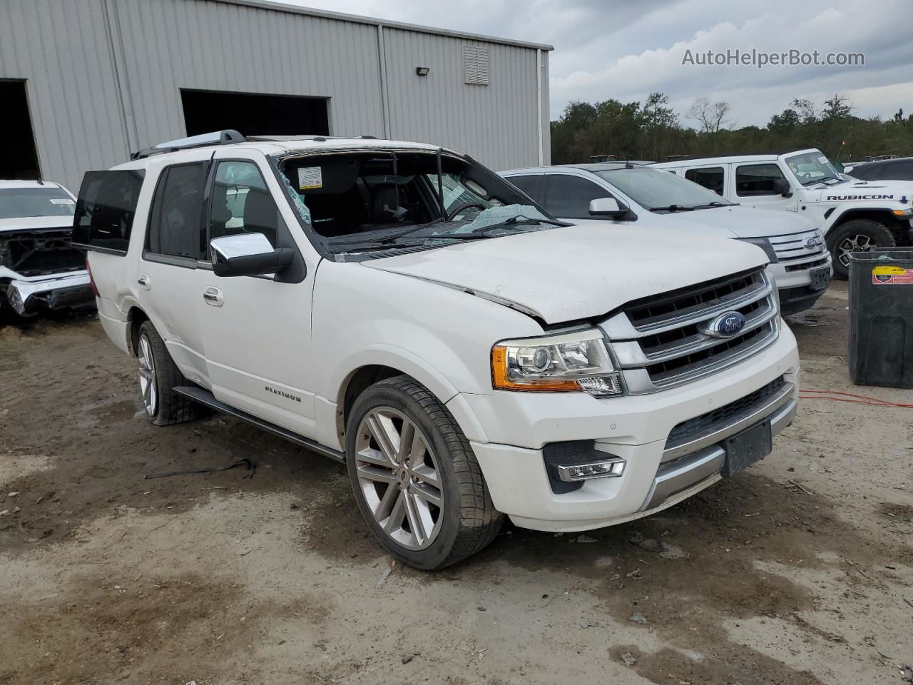 2016 Ford Expedition Platinum White vin: 1FMJU1LT8GEF21903