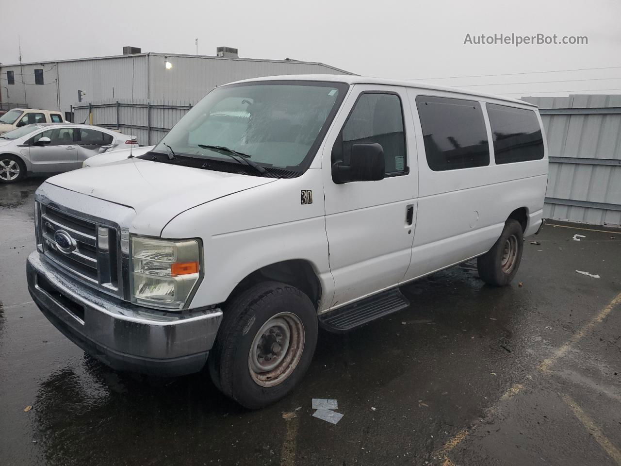 2008 Ford Econoline E150 Wagon White vin: 1FMNE11W18DA70137