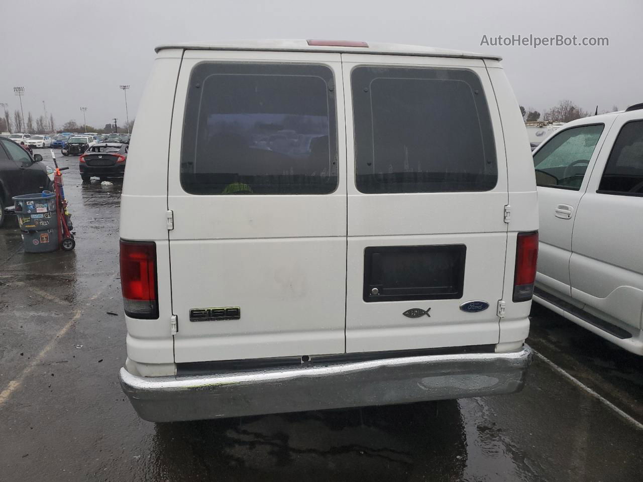 2008 Ford Econoline E150 Wagon White vin: 1FMNE11W18DA70137