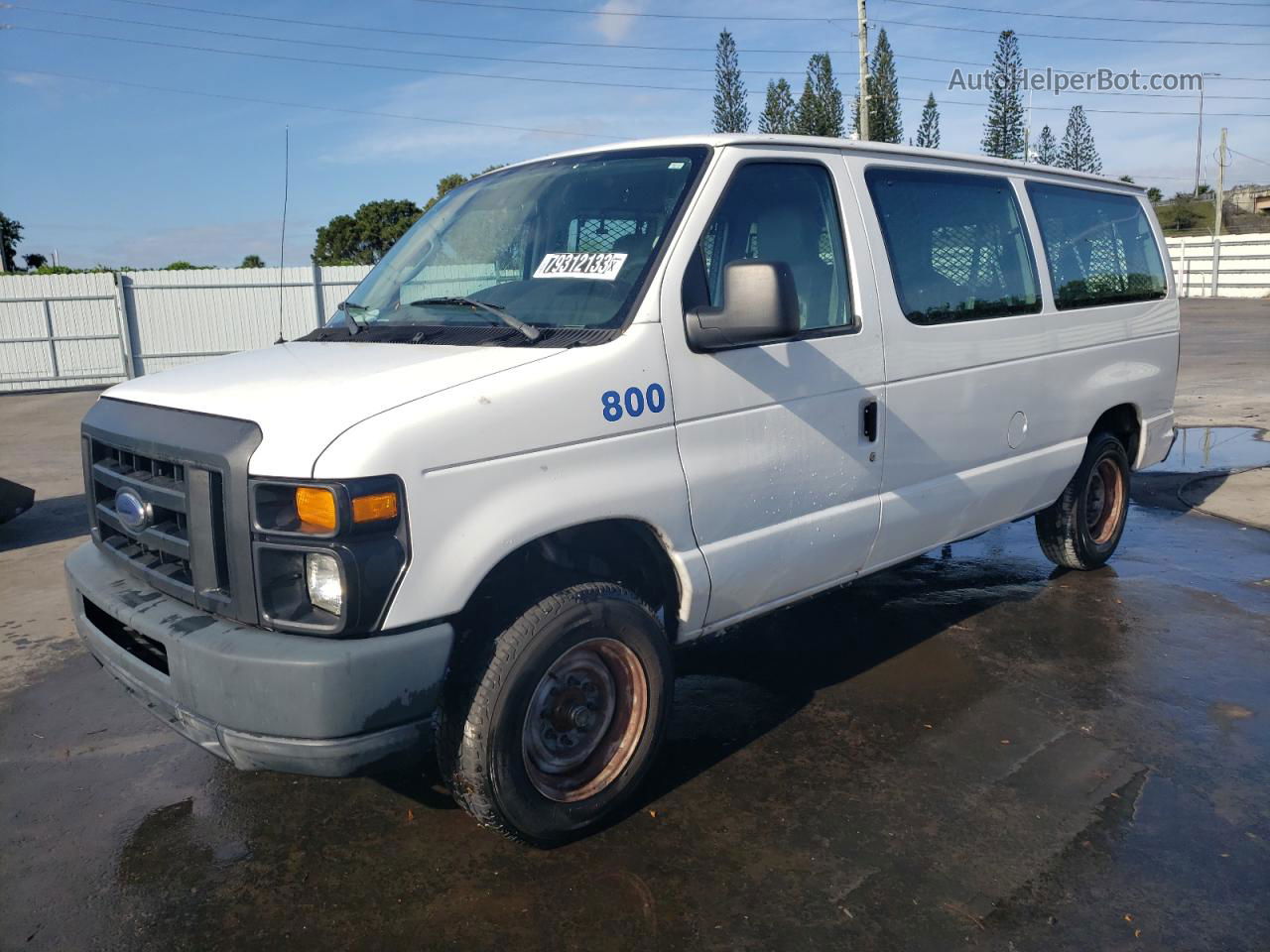 2010 Ford Econoline E150 Wagon White vin: 1FMNE1BW8ADA27029