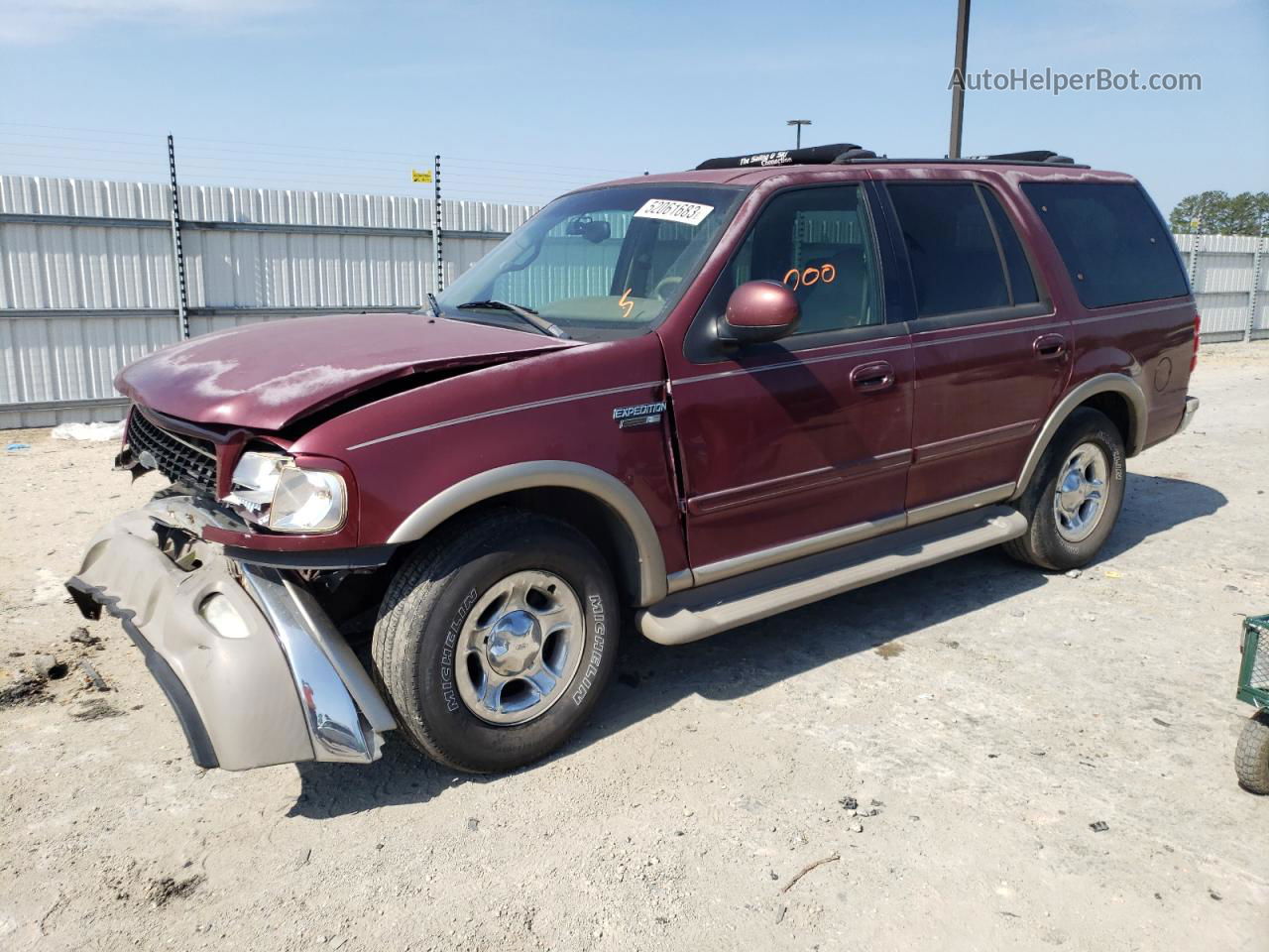 2001 Ford Expedition Eddie Bauer Maroon vin: 1FMRU17L11LA24904