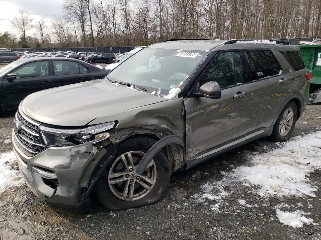 2020 Ford Explorer Xlt Зеленый vin: 1FMSK7DH0LGA58192