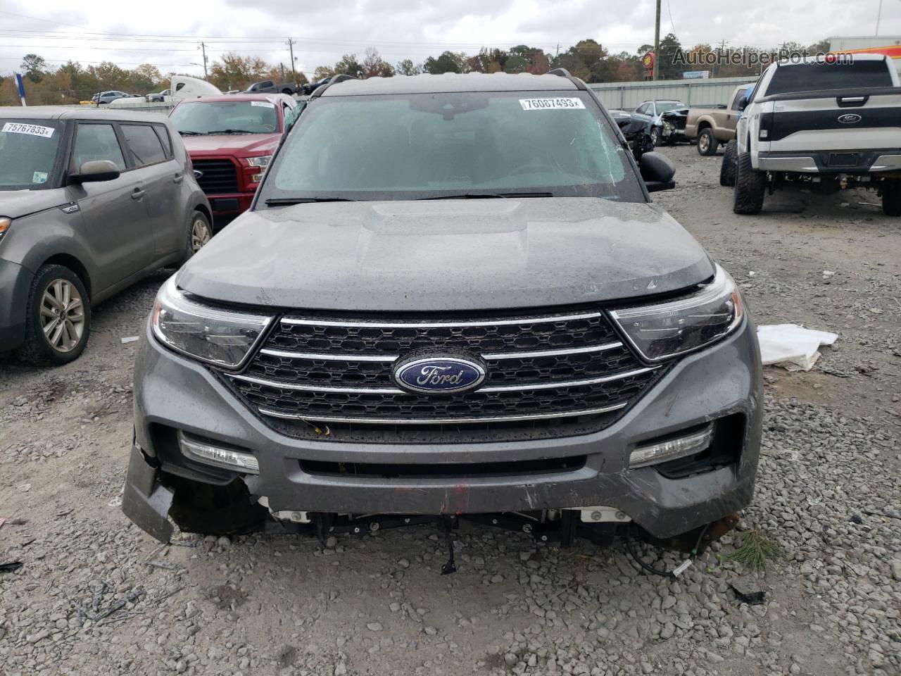 2021 Ford Explorer Xlt Gray vin: 1FMSK7DH0MGA11553