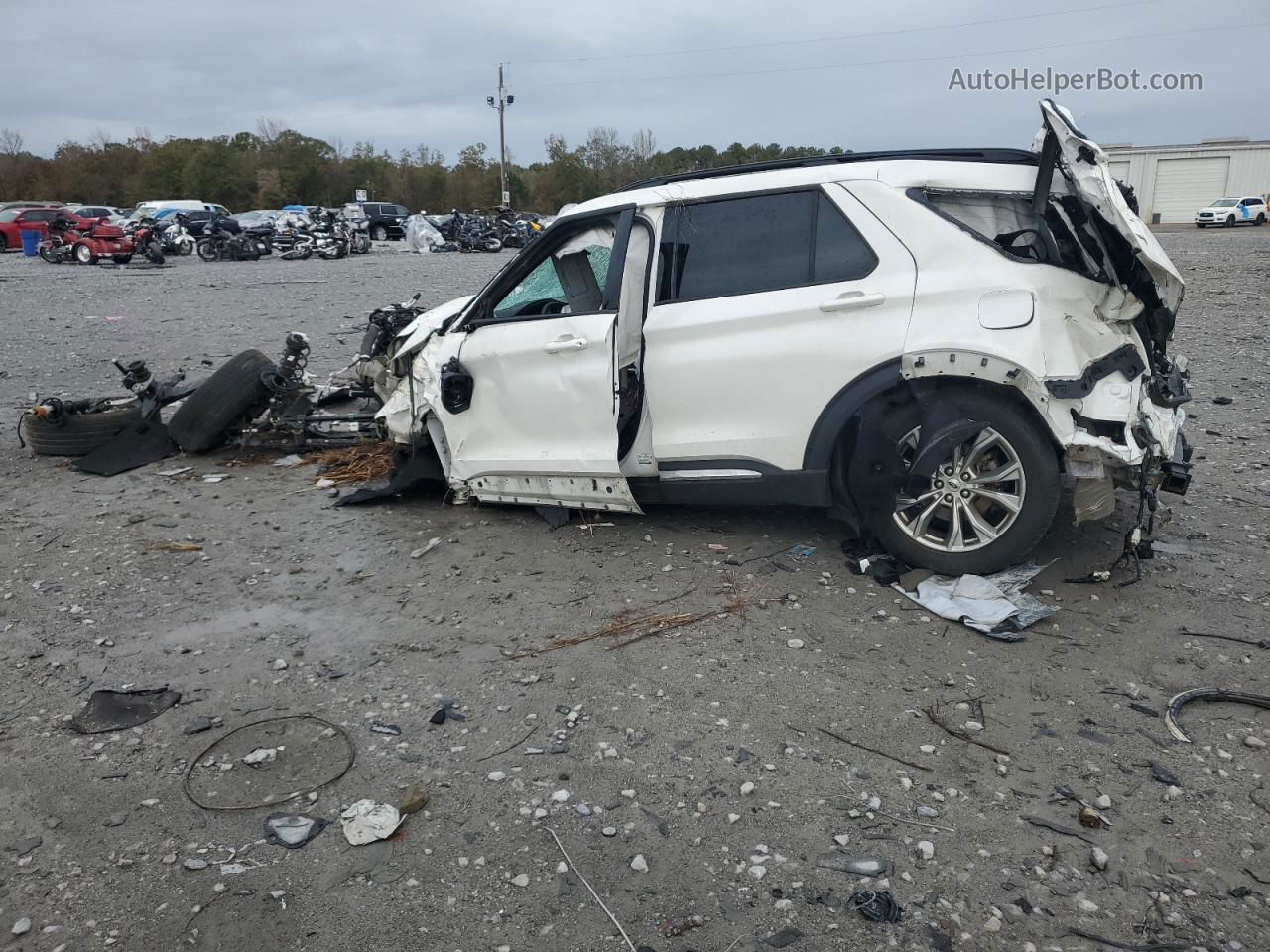 2020 Ford Explorer Xlt White vin: 1FMSK7DH2LGC41299